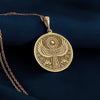 Gold Plated Ankh Necklace with intricate Egyptian life symbol pendant and winged design. Affordable handmade spiritual jewelry, ideal for gifting to her or him. Timeless Egyptian charm for birthdays or special occasions.