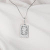 14K Solid Gold Justice Tarot Card Necklace, Tarot Reading Rectangle Charm, Dainty Justice Tarot Necklace, Silver Justice Tarot Necklace