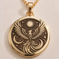 Firebird Mythical Phoenix Pendant - 14K Solid Gold