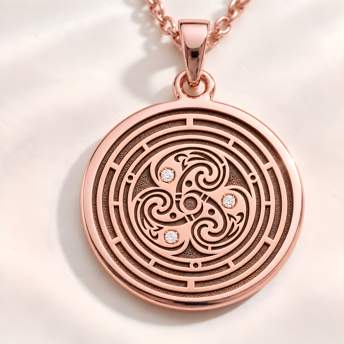 Flower of Life Sacred Geometry Pendant - 14K Rose Gold Plated