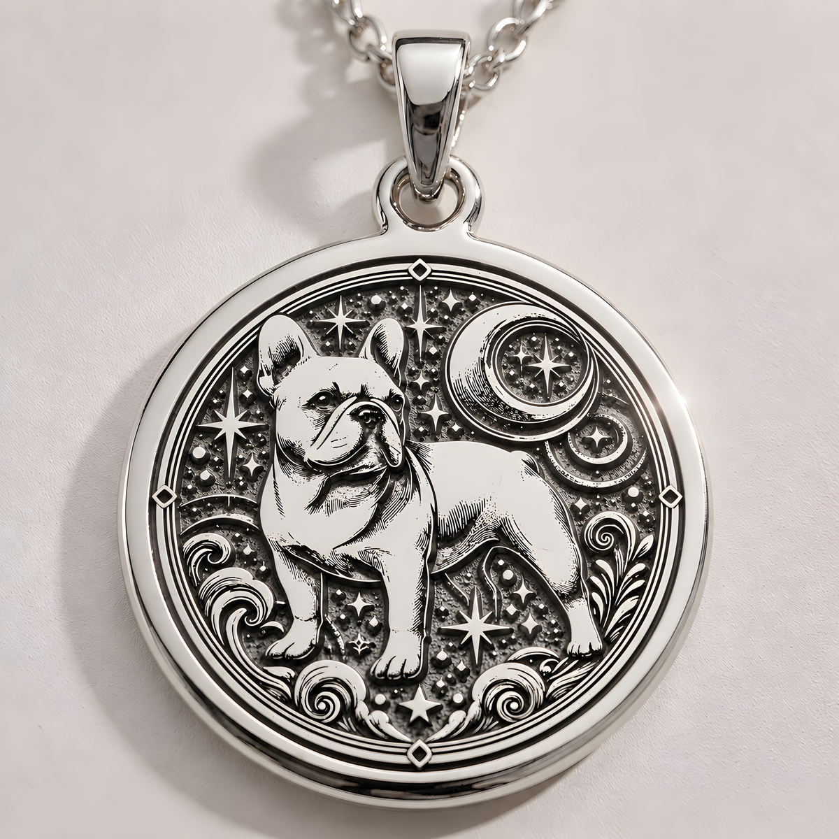 French Bulldog Spirit Animal Pendant - 925 Sterling Silver