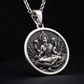Maa Ganga Necklace: Sterling Silver with silver ganga pendant goddess necklace talisman - View 1