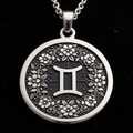Gemini Twin Sign Astrology Pendant - 925 Sterling Silver