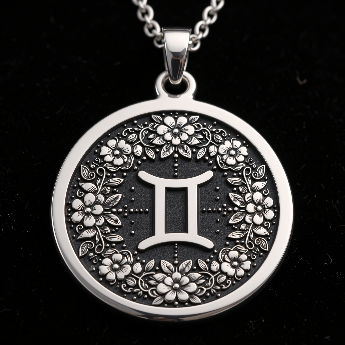 Gemini Twin Sign Astrology Pendant - 925 Sterling Silver