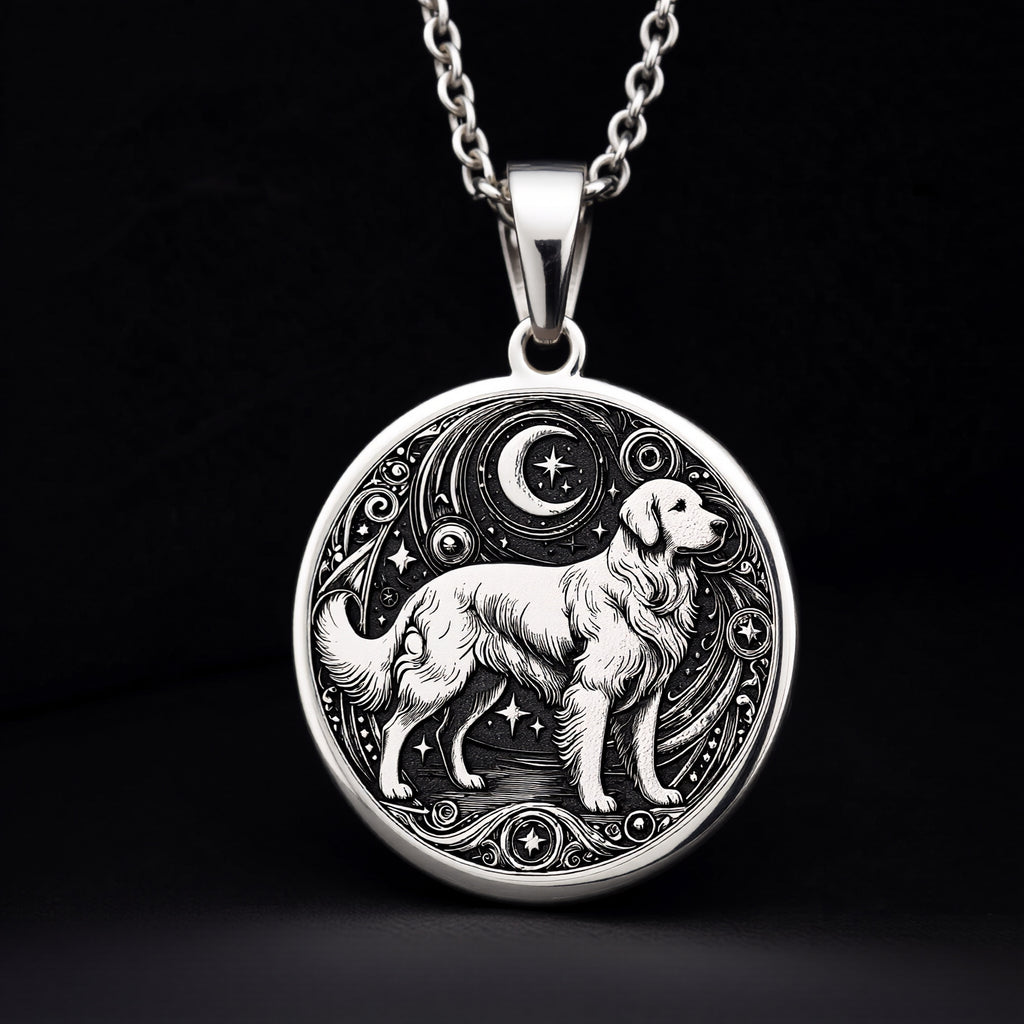 Golden Retriever Medallion - 925 Sterling Silver