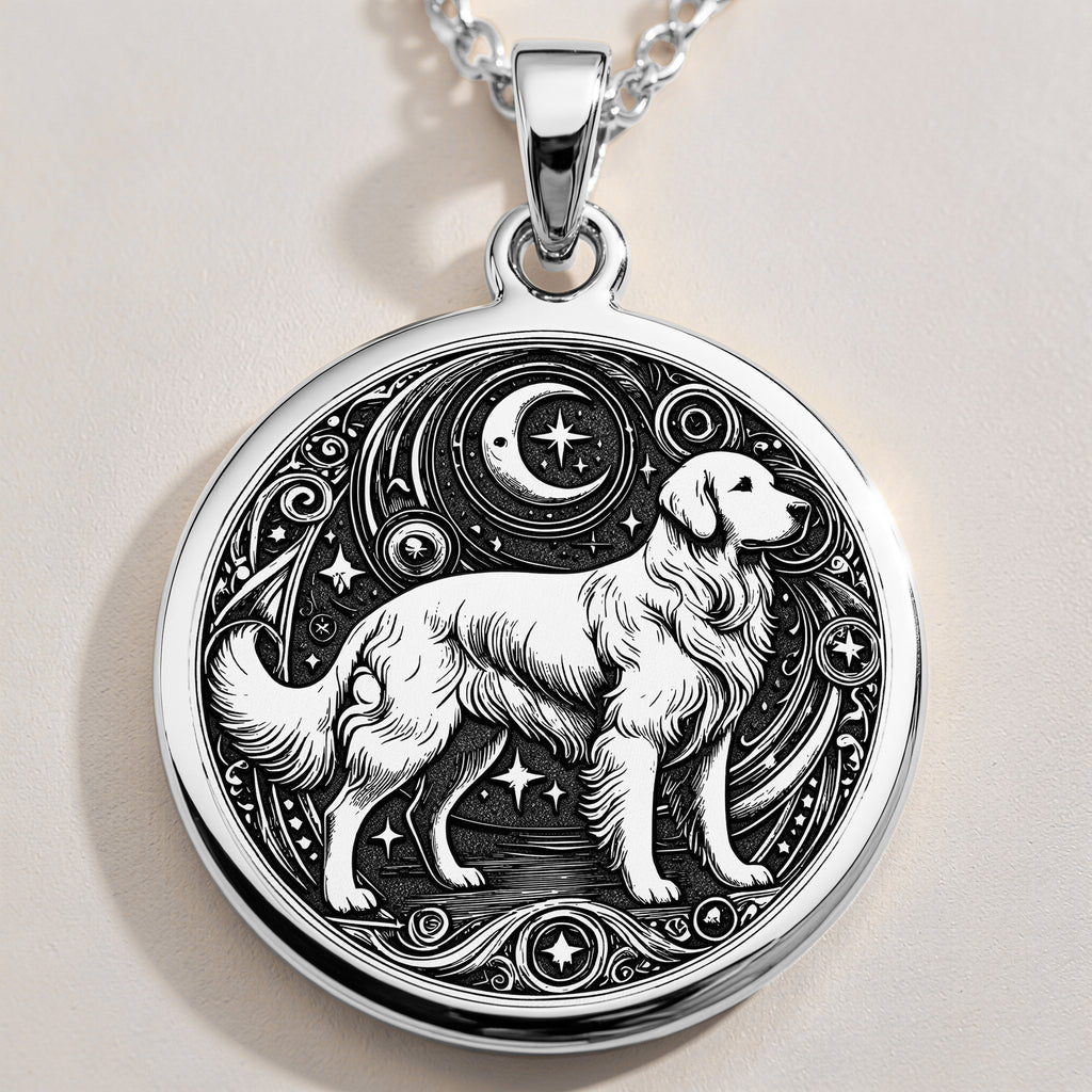 Golden Retriever Medallion - 925 Sterling Silver