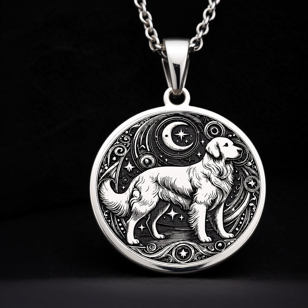 Golden Retriever Medallion - 925 Sterling Silver