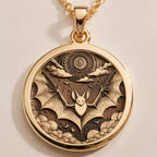 Gothic Bat Moon Pendant Necklace | Silver & Plated Options - Memento Mori Vampire Gift - Görsel 1, Animal Jewelry