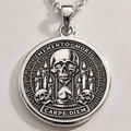 Gothic Skull Memento Mori Necklace - 925 Sterling Silver