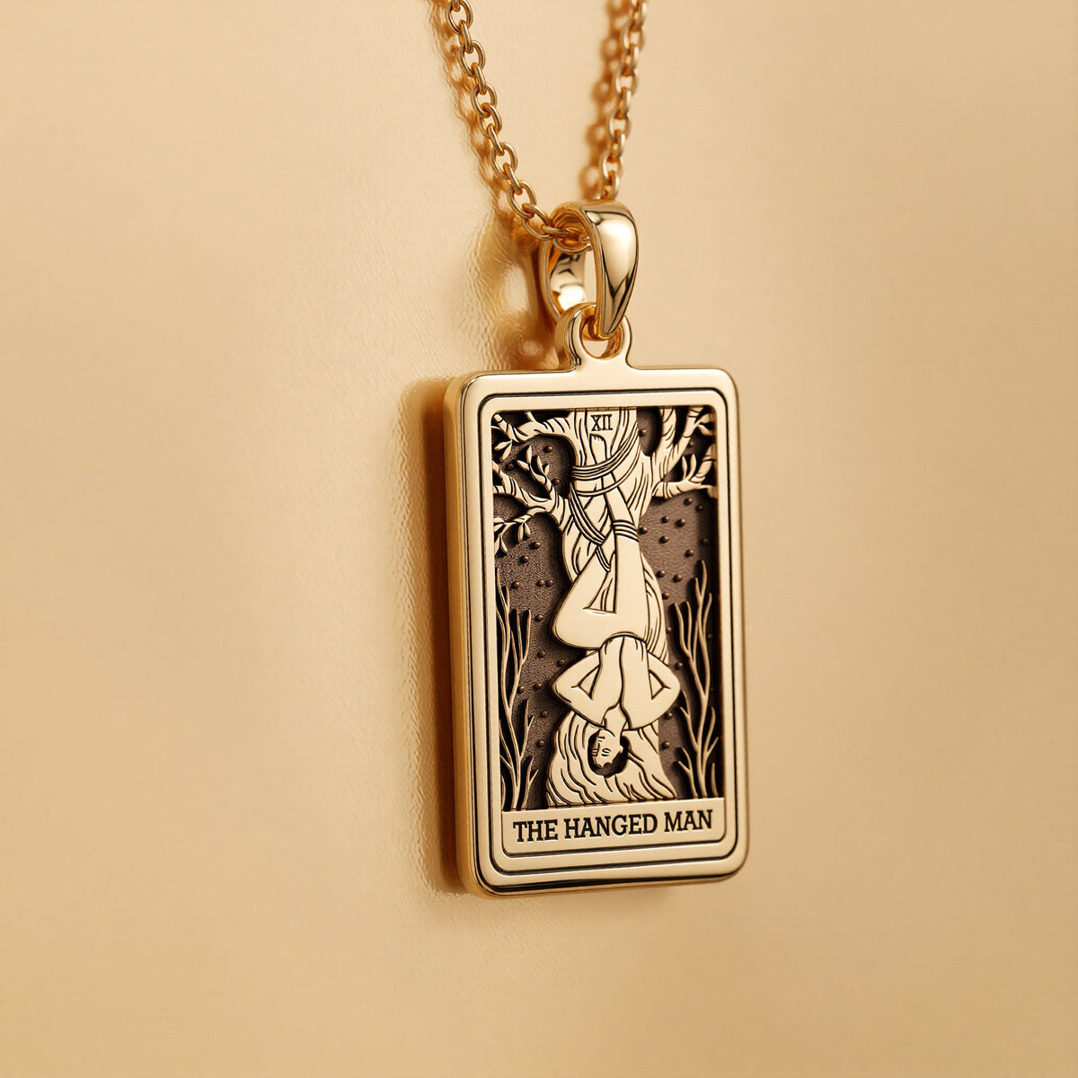 Hanged Man with Halo Pendant - 14K Gold Plated