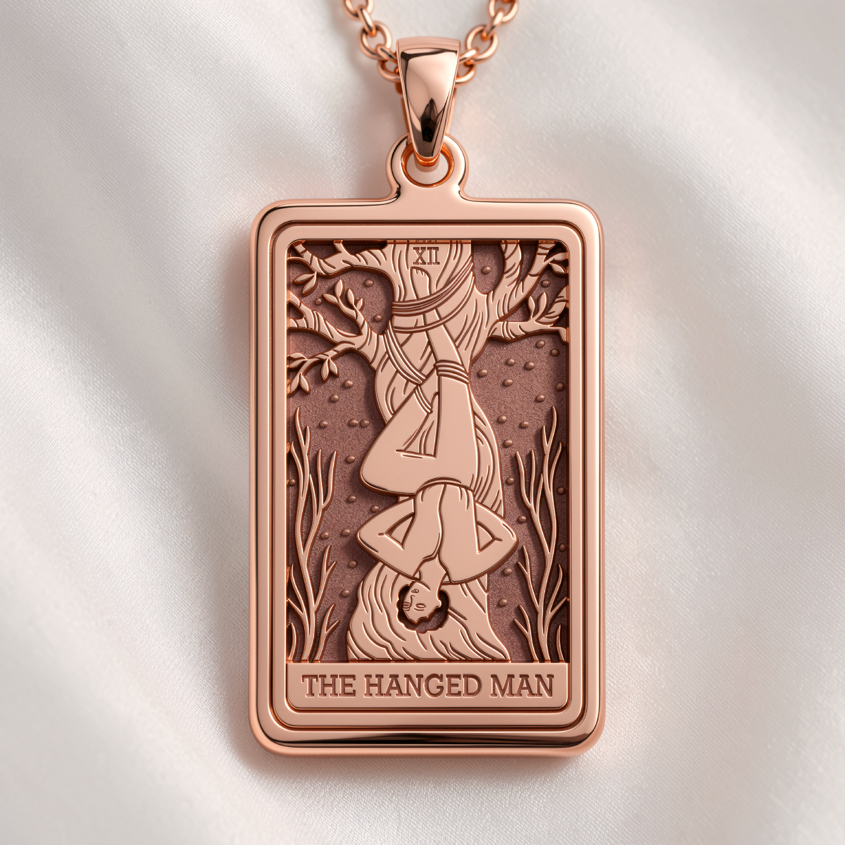 Hanged Man with Halo Pendant - 14K Rose Gold Plated