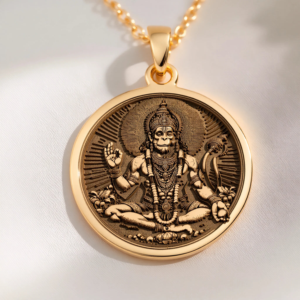 Hanuman God Necklace: with bajrangbali monkey god amulet talisman spiritual - View 153