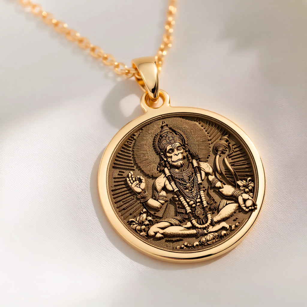 Hanuman God Necklace: with bajrangbali monkey god amulet talisman spiritual - View 153