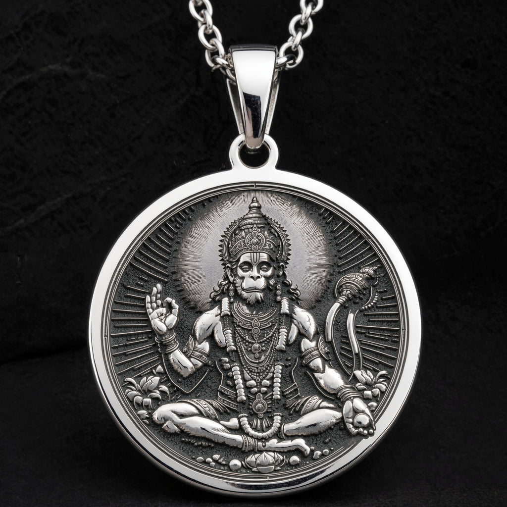 Hanuman God Necklace - 925 Sterling Silver