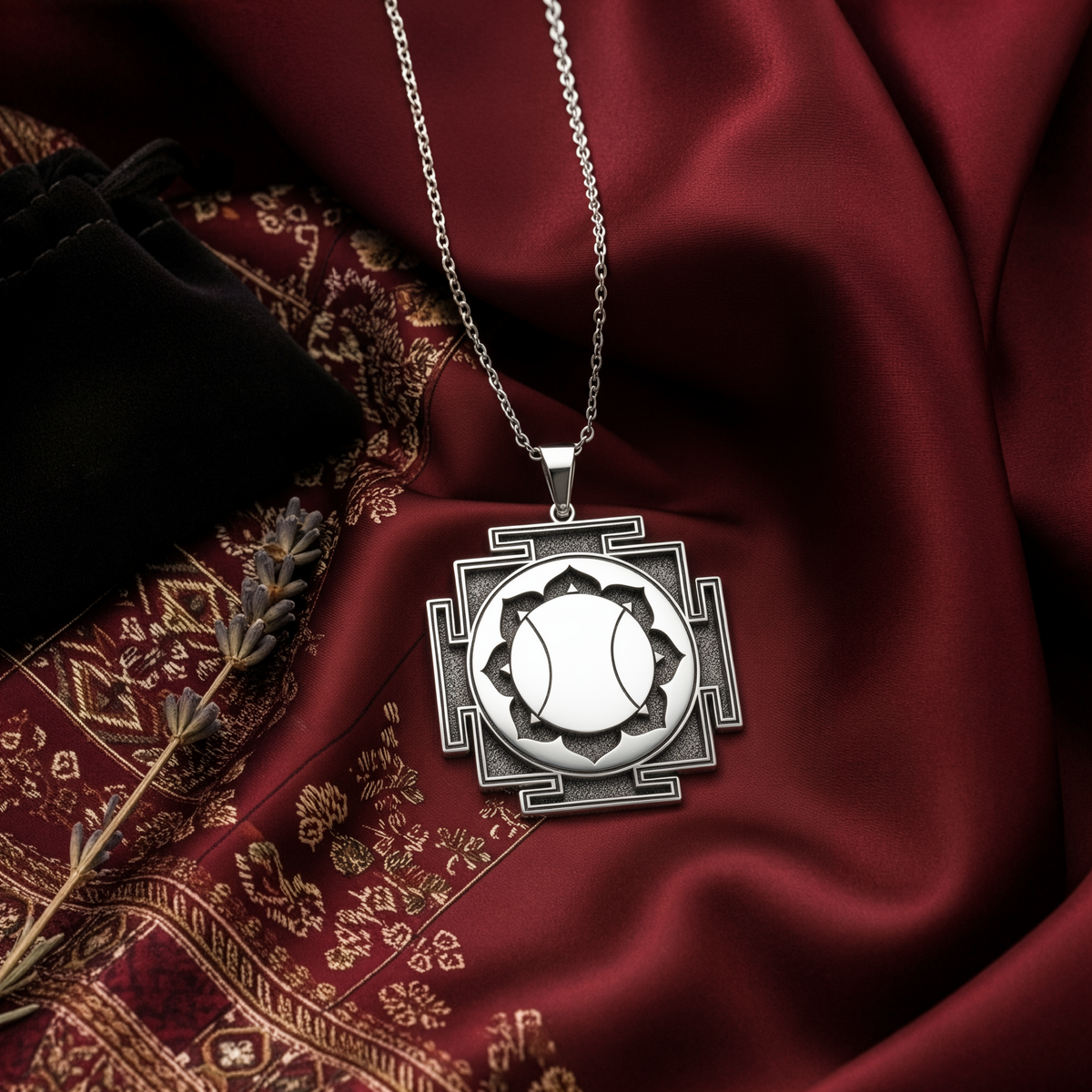Hanuman Yantra Spiritual Pendant - 925 Sterling Silver