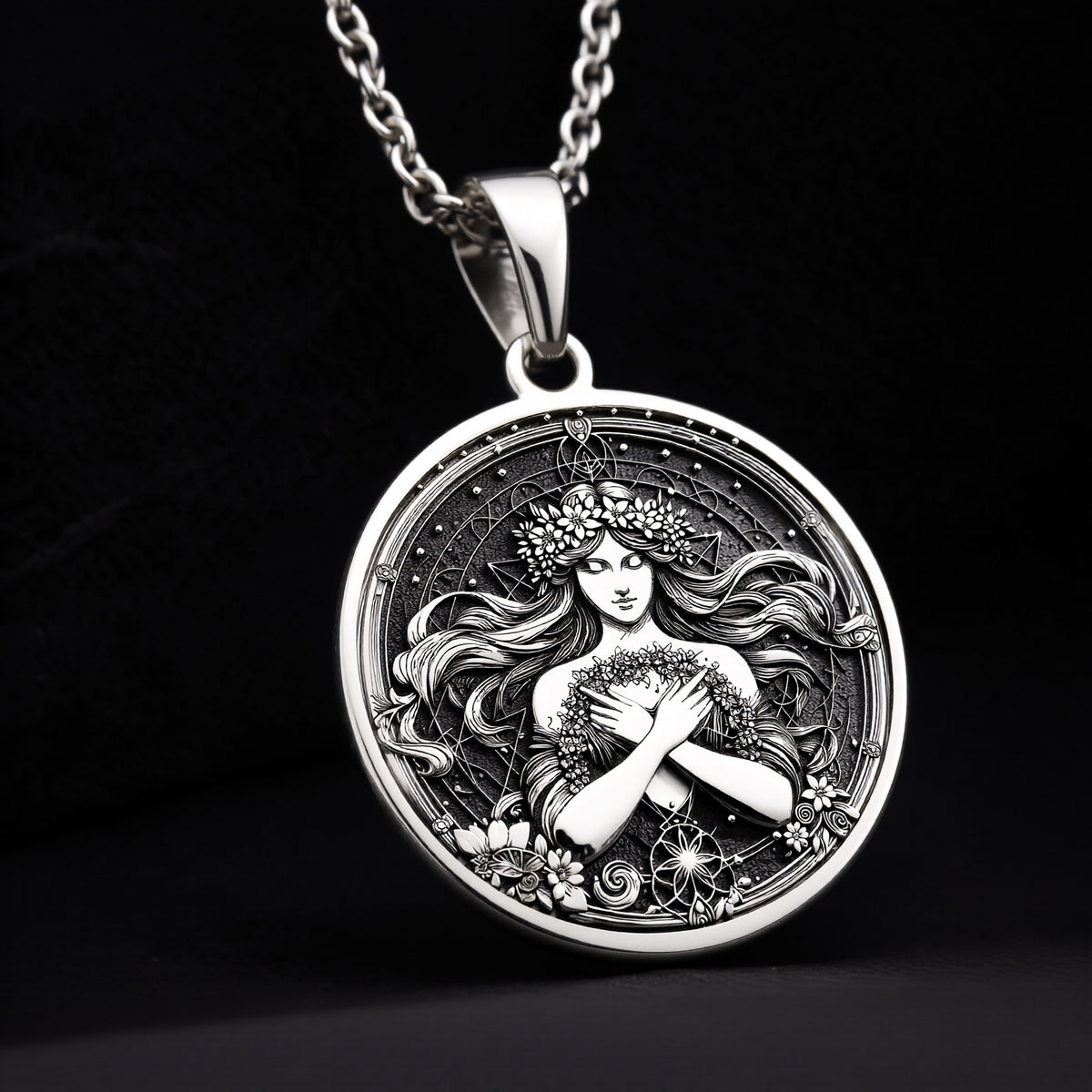 Harmonia Goddess Medallion - 925 Sterling Silver