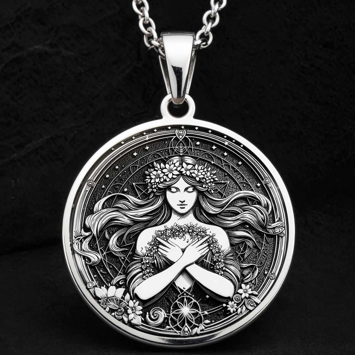 Harmonia Goddess Medallion - 925 Sterling Silver