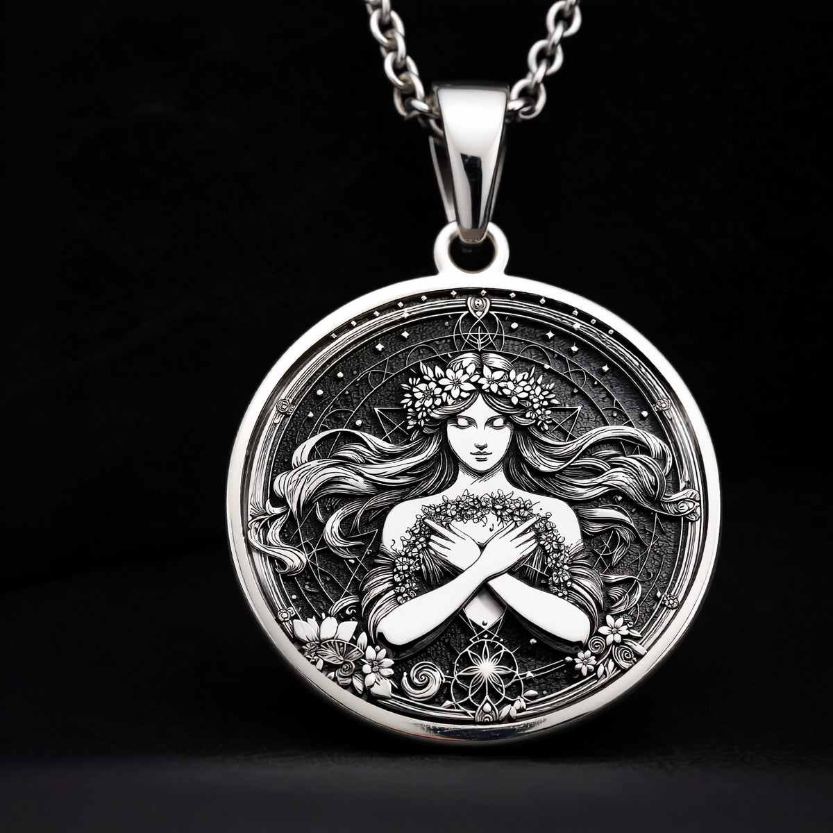 Harmonia Goddess Medallion - 925 Sterling Silver