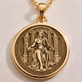 Hel Goddess Pendant Necklace in 14K solid gold. Gothic Memento Mori style gold necklace jewelry for occult lovers.