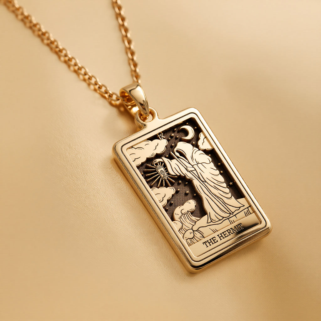 Hermit Figure Necklace - 14K Solid Gold