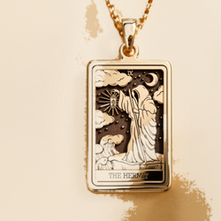 Hermit Figure Necklace - 14K Solid Gold