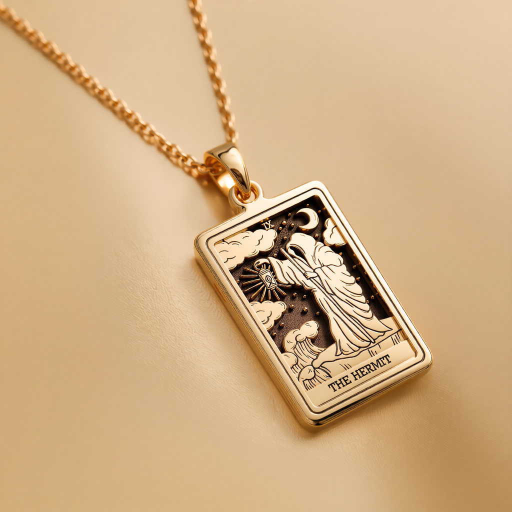 Hermit Figure Necklace - 14K Solid Gold