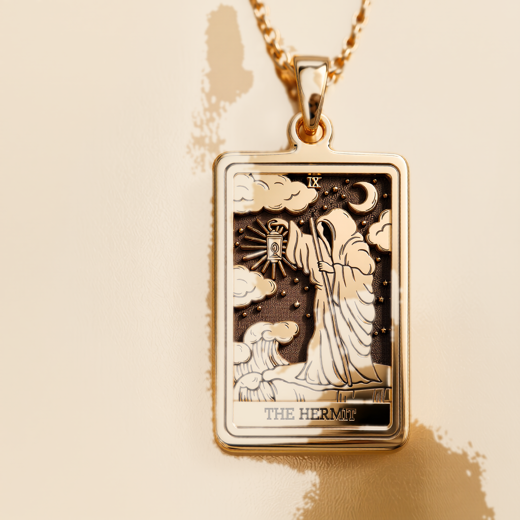 Hermit Figure Necklace - 14K Solid Gold