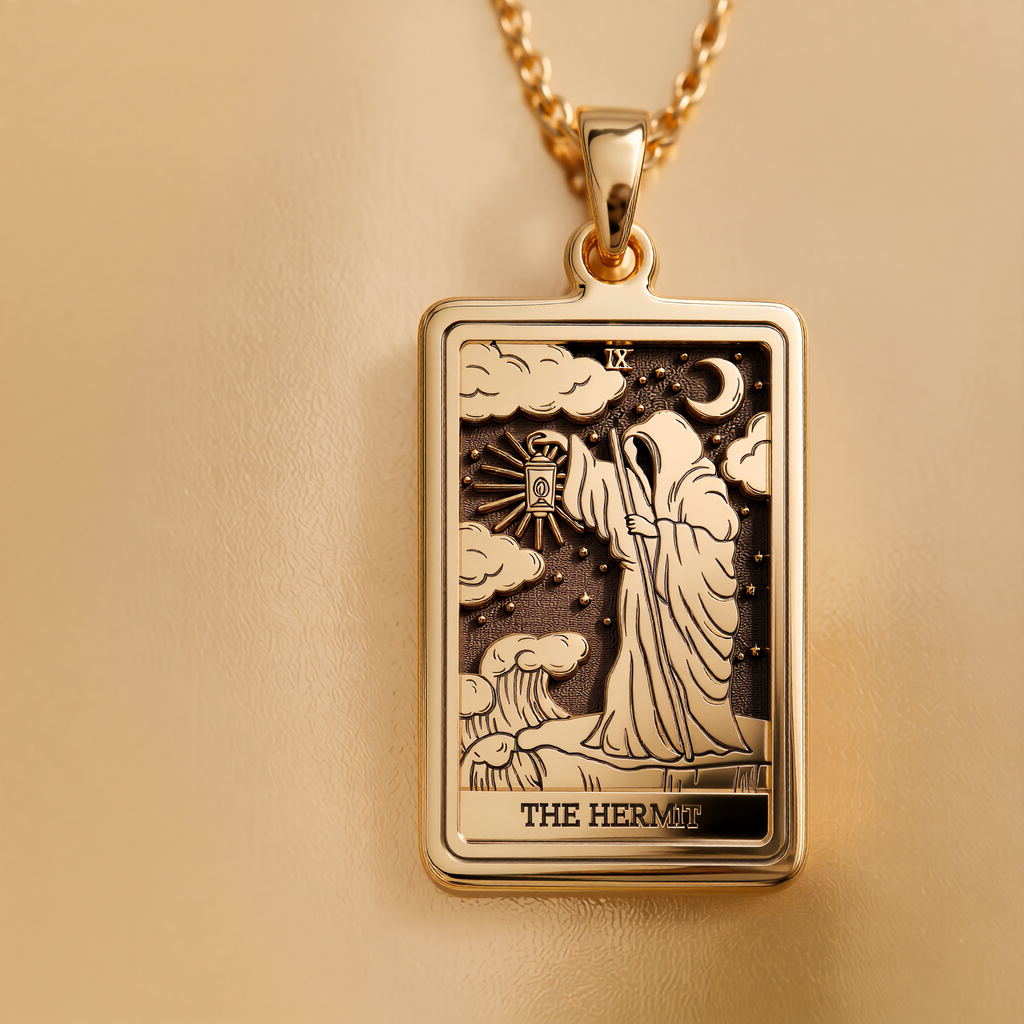 Hermit Figure Necklace - 14K Solid Gold