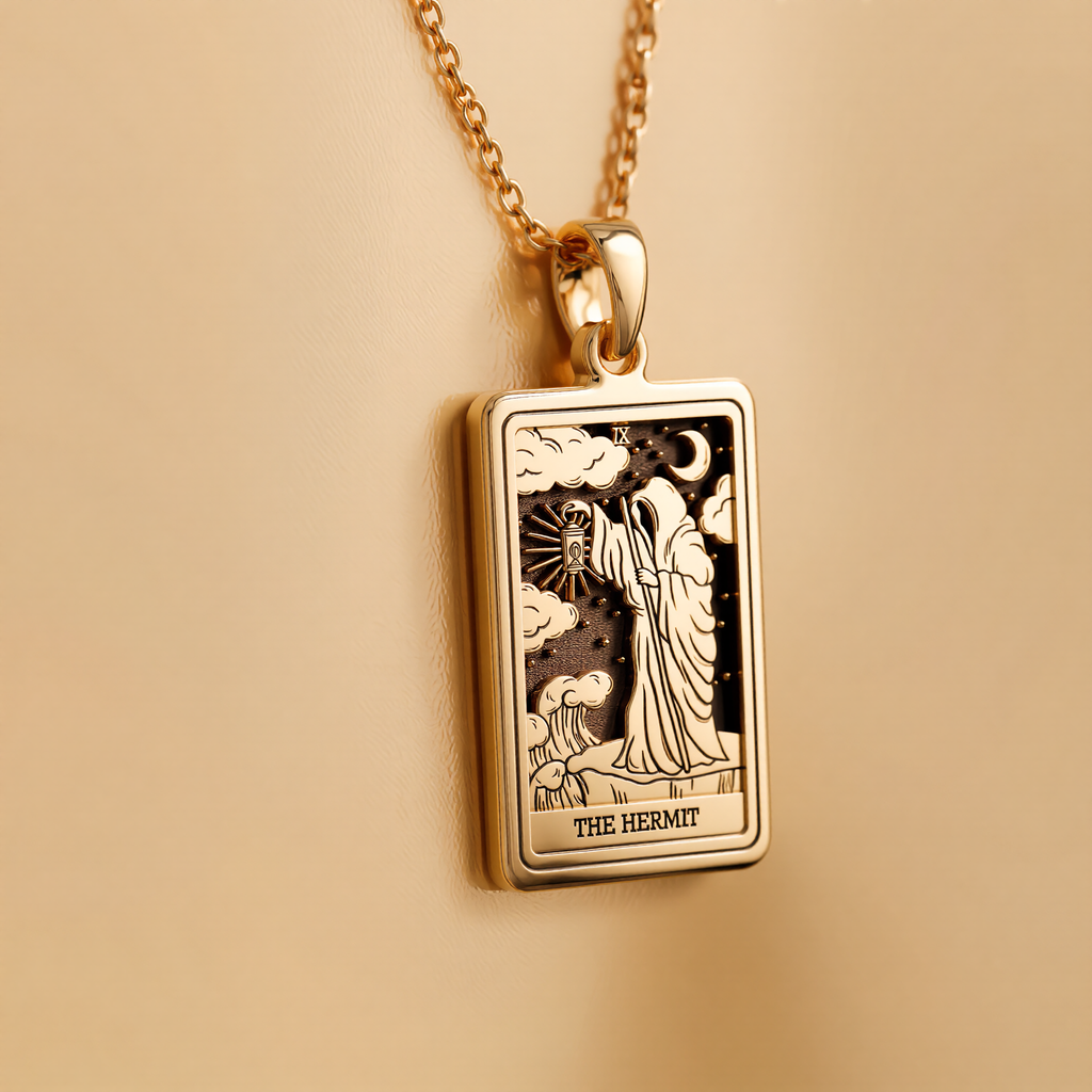 Hermit Figure Necklace - 14K Solid Gold