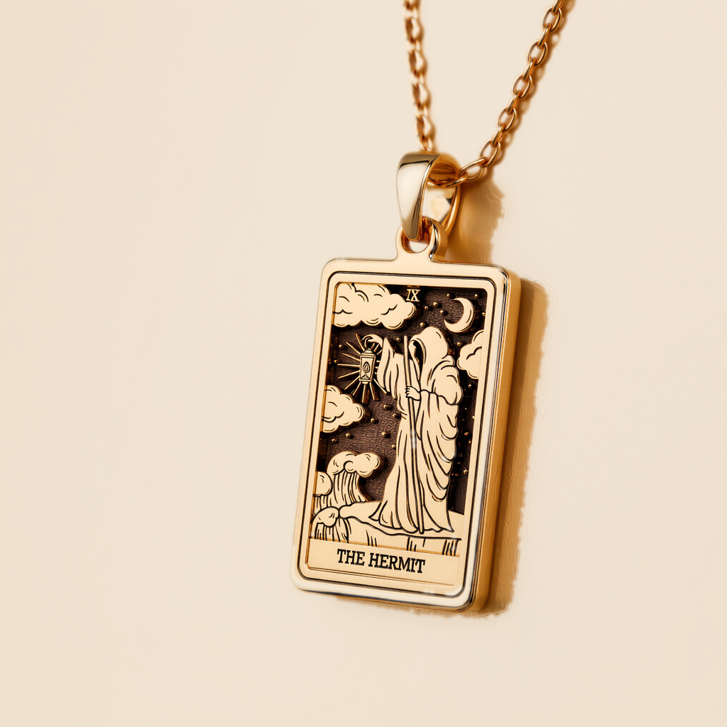 Hermit Figure Necklace - 14K Solid Gold
