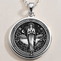 925 Sterling Silver Hestia Goddess Necklace representing the Greek Goddess of Hearth and Home. A meaningful and stylish gift for her, perfect for birthdays, spiritual occasions, or mythology enthusiasts.