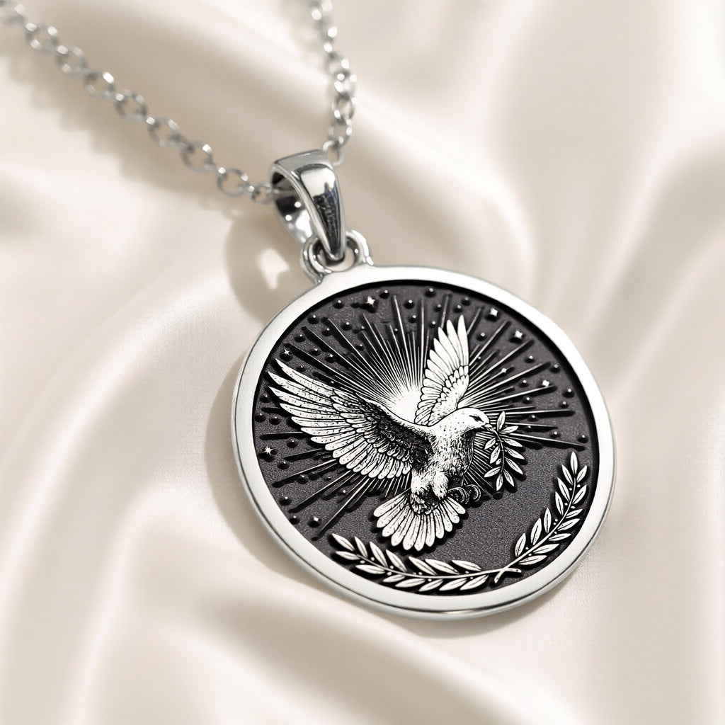 Holy Spirit Dove Peace Bird Charm - 925 Sterling Silver