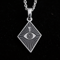 Horus Eye Diamond Talisman Necklace - 925 Sterling Silver