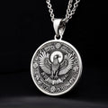 Horus Falcon Pendant Necklace - Egyptian Protection Charm - 925 Sterling Silver