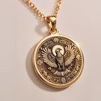 Horus Falcon Protection Pendant - Ancient Mythology History Buff Gift - Görsel 2, 14k Gold Egypt Charm