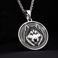 Husky Wolf Spirit Animal Medallion - 925 Sterling Silver