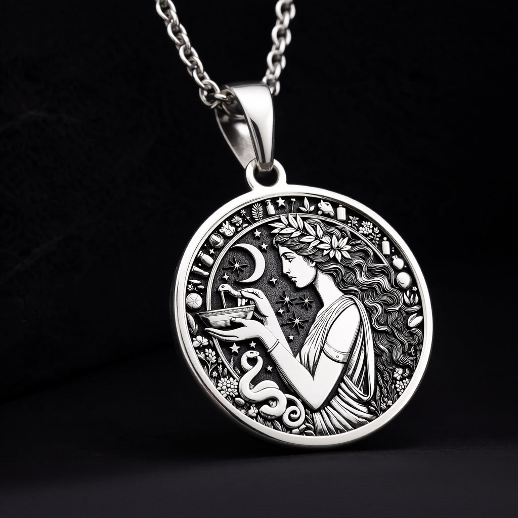 Hygieia Goddess Necklace - 925 Sterling Silver