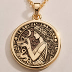 Hygieia Goddess Necklace | Silver & Plated Options - Ancient Mythology Protection Talisman - Görsel 1, 14k hygieia pendant
