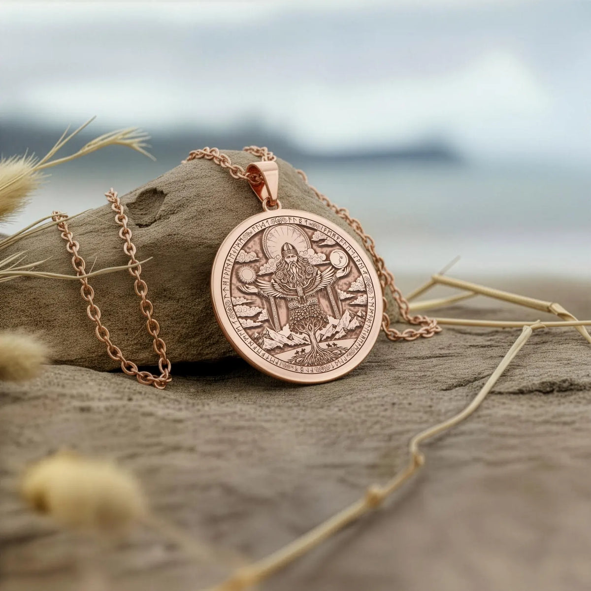 Tengri God Turkic Sky Wolf Pendant | Silver & Plated Options - Ancient Mythology Divine Celestial Protection