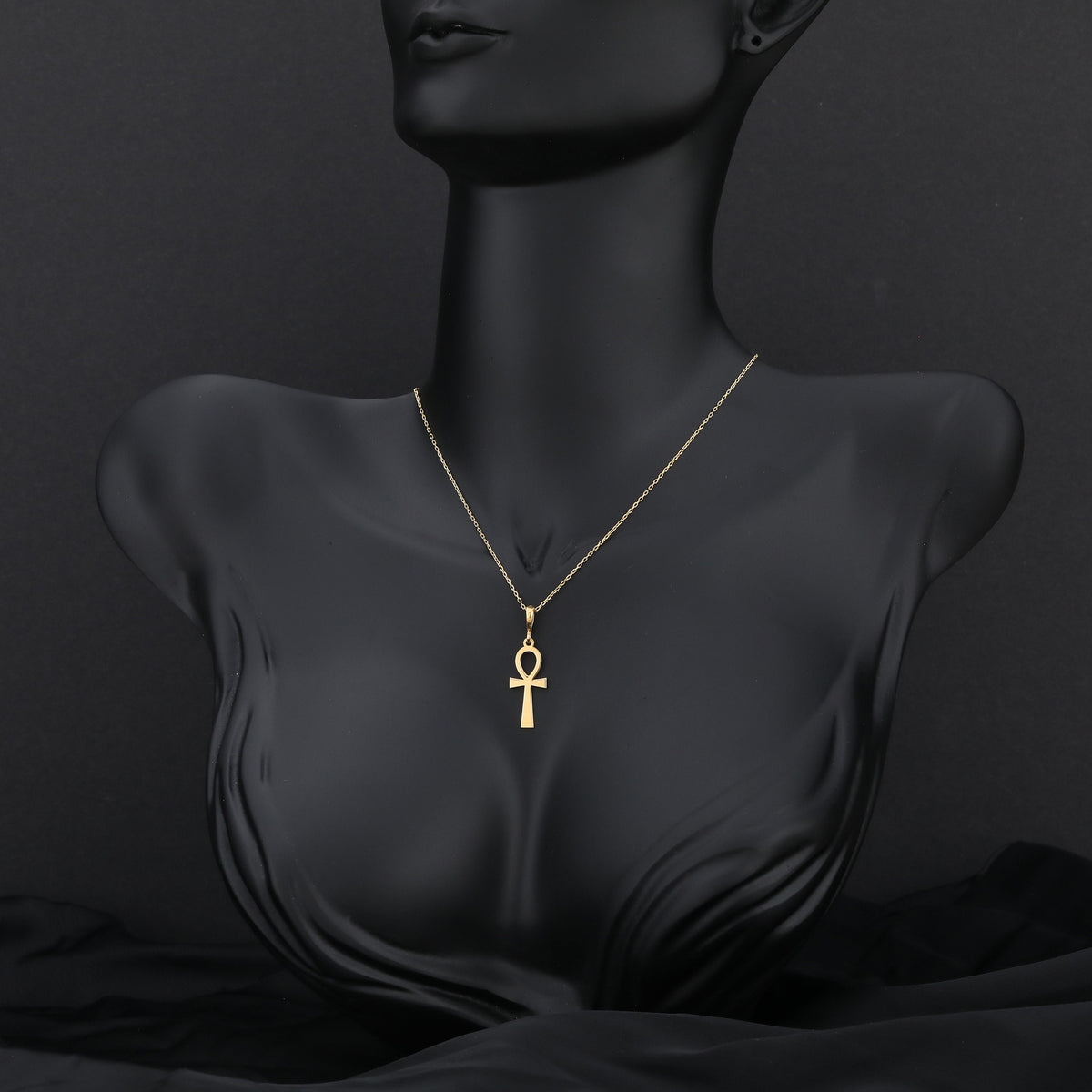 Ankh Necklace: 14K Gold with ankh necklace gold ankh talisman amulet collectible - View 102