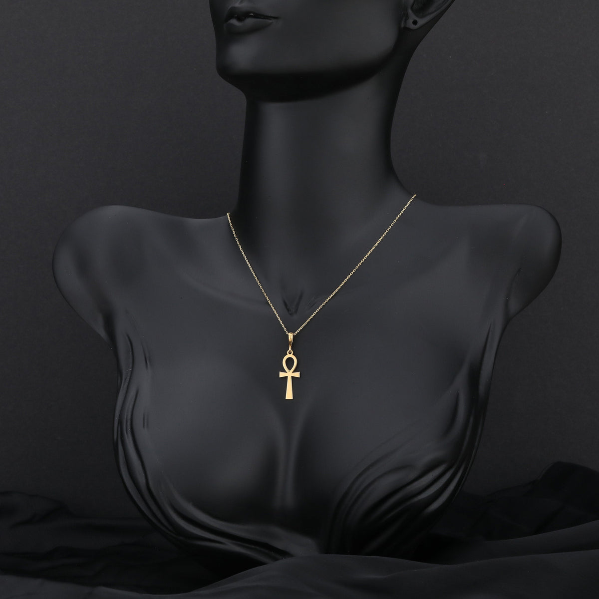 Ankh Necklace: 14K Gold with ankh necklace gold ankh talisman amulet collectible - View 102