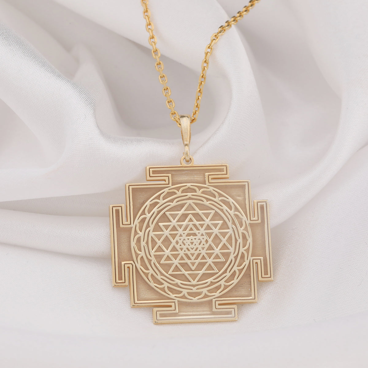 Sri Yantra Pendant: 14K Gold with sri yantra necklace sacred geometry gift amulet - View 158
