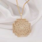 Sri Yantra Pendant: 14K Gold with sri yantra necklace sacred geometry gift amulet - View 158
