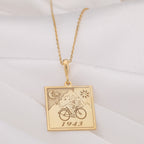 Albert Hoffmann Bicycle Ride Necklace: 14K Gold LSD Charm, Trippy Hippie Jewelry - View 158