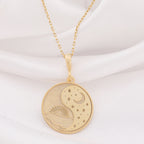 Sun and Moon Necklace: 14K Gold with celestial gift silver celestial talisman amulet - View 207