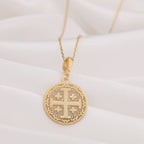 Jerusalem Cross Pendant: 14K Gold with crusader necklace gold crusader amulet talisman - View 158