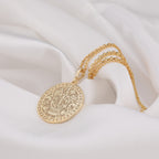 Aztec Calendar Necklace: 14K Gold with aztec sun stone mayan medallion amulet talisman - View 207