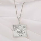 Albert Hoffmann Bicycle Ride Necklace: 14K Gold LSD Charm, Trippy Hippie Jewelry - View 102