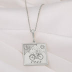 Albert Hoffmann Bicycle Ride Necklace: 14K Gold LSD Charm, Trippy Hippie Jewelry - View 102