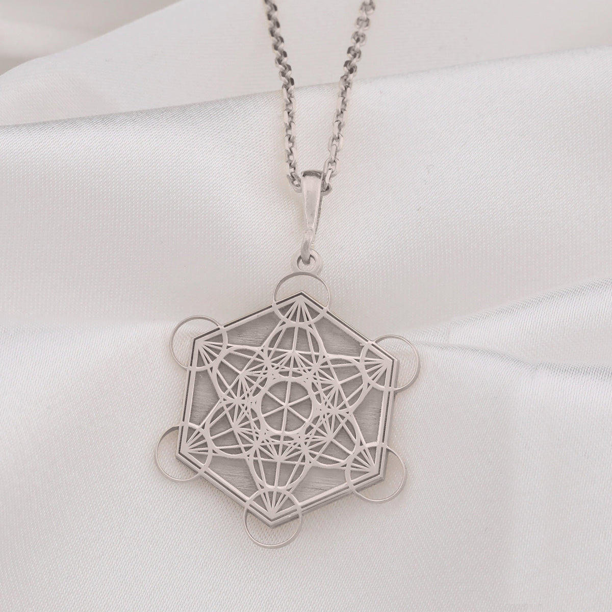 14K Gold Metatron's Cube Necklace: 14K Gold with metatron necklace sacred geometry - View 102